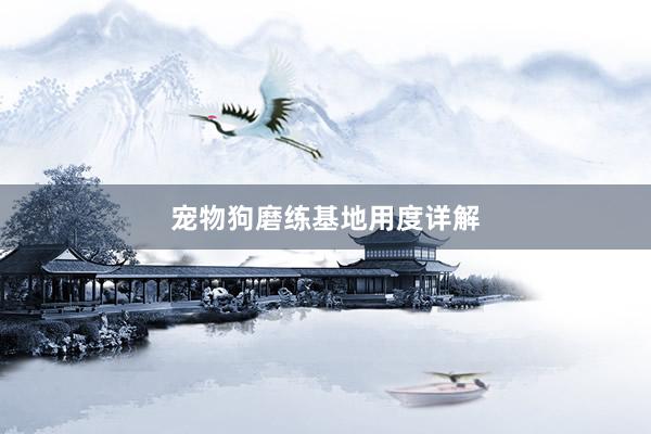 宠物狗磨练基地用度详解